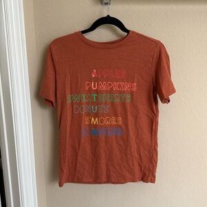 Cat & Jack girls Rust orange Fall graphic Tee sz XL 16